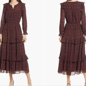 Madewell Floral Maxi Dress - Black and Red